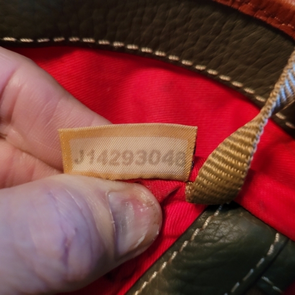 Dooney & Bourke Gray and Red Leather Tote Bag - Picture 13 of 14